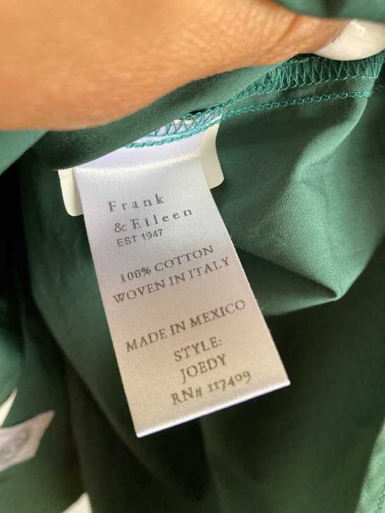 Frank & Eileen Joedy Cotton Button-Up Shirt XS Green - Picture 6 of 7